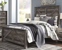 J&M Furniture - Ashley Furniture - Wynnlow Queen Crossbuck Panel Bed - Queen Crossbuck Panel Bed / Gray - B440B9