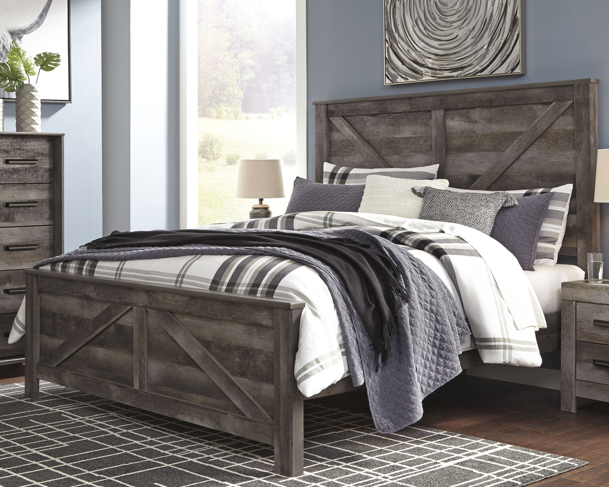 J&M Furniture - Ashley Furniture - Wynnlow King Crossbuck Panel Bed - King Crossbuck Panel Bed / Gray - B440B11