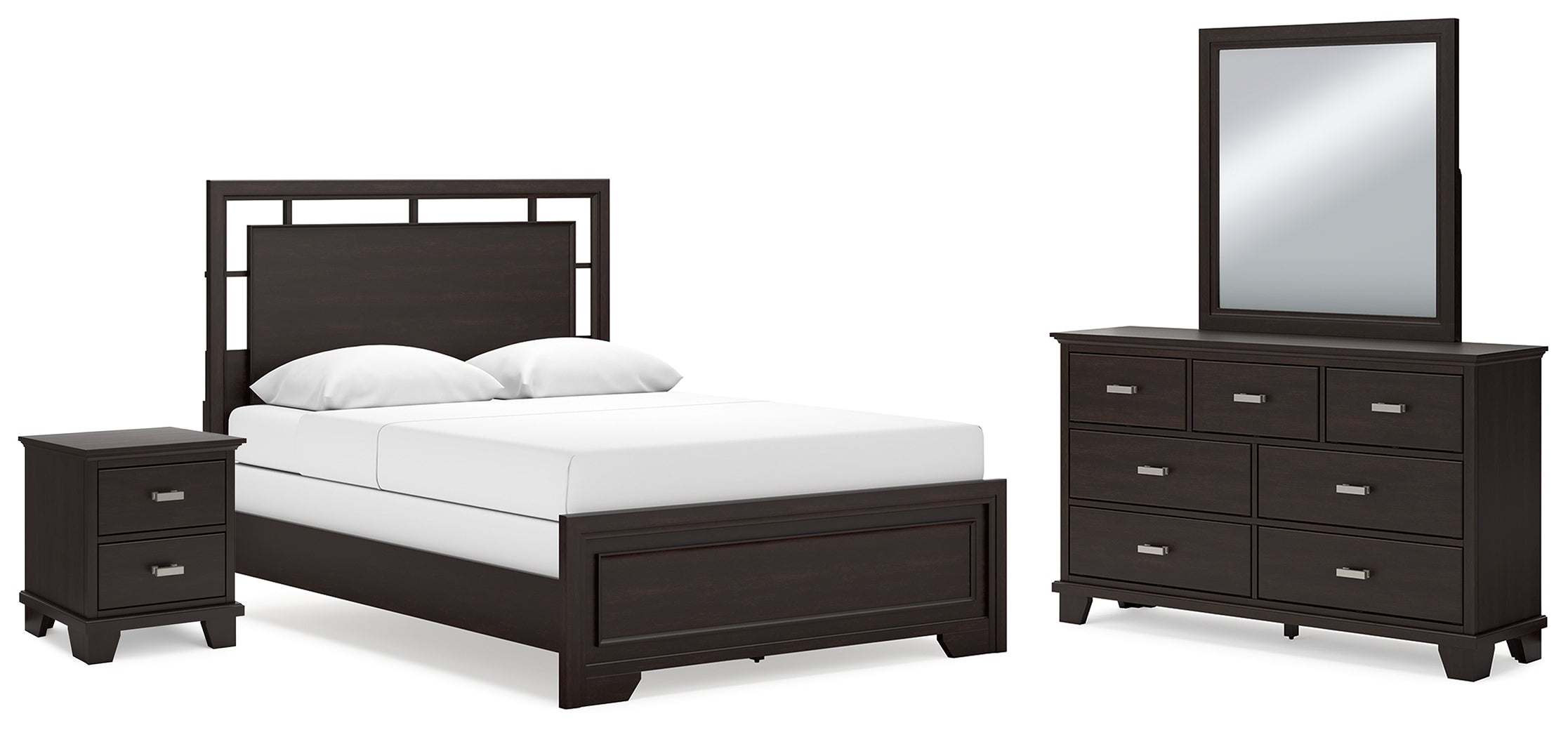 J&M Furniture - Ashley Furniture - Covetown Queen Panel Bed, Dresser, Mirror and Nightstand - Queen Panel Bed, Dresser, Mirror and Nightstand - B441B12