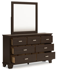 Covetown Queen Panel Bed, Dresser, Mirror, Chest and Nightstand