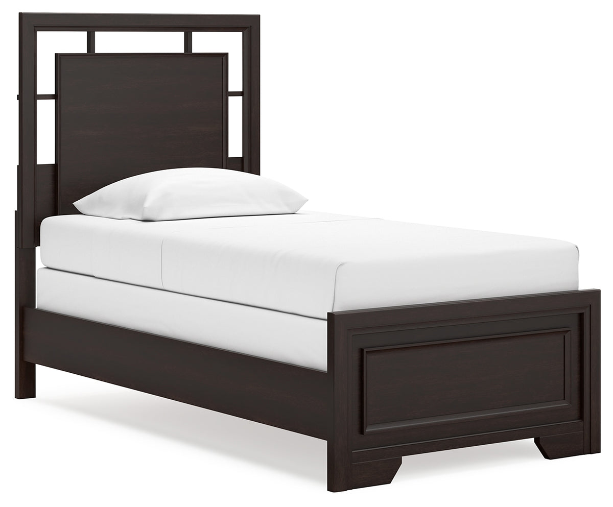 J&M Furniture - Ashley Furniture - Covetown Twin Panel Bed - Twin Panel Bed / Dark Brown - B441B2