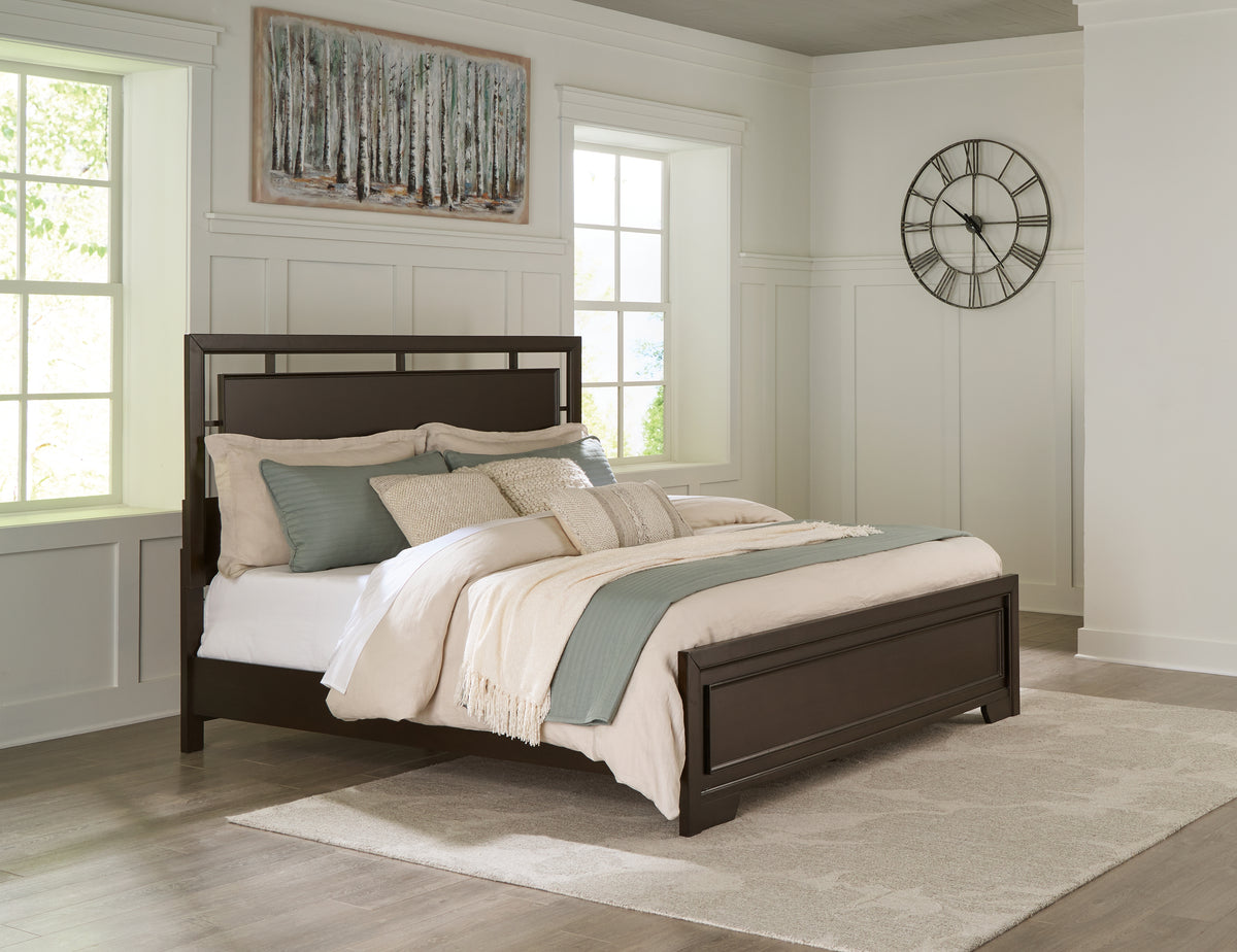 J&M Furniture - Ashley Furniture - Covetown King Panel Bed - King Panel Bed / Dark Brown - B441B8