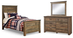 J&M Furniture - Ashley Furniture - Trinell Twin Panel Bed, Dresser and Mirror - Twin Panel Bed, Dresser and Mirror - B446B77