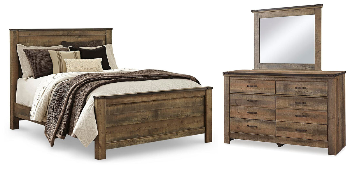 J&M Furniture - Ashley Furniture - Trinell Queen Panel Bed, Dresser and Mirror - Queen Panel Bed, Dresser and Mirror - B446B82