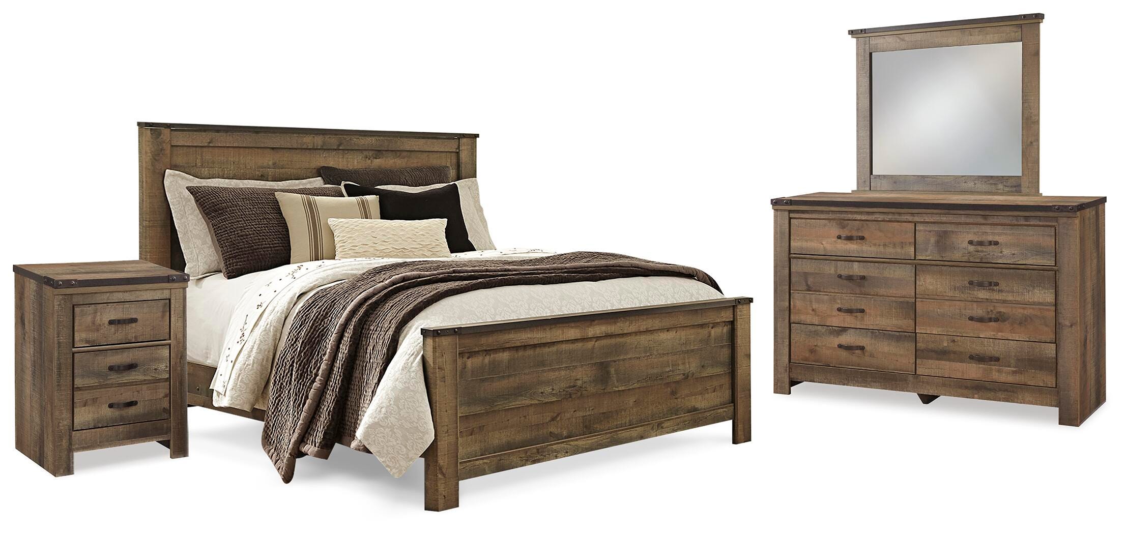 J&M Furniture - Ashley Furniture - Trinell Queen Panel Bed, Dresser, Mirror and Nightstand - Queen Panel Bed, Dresser, Mirror and Nightstand - B446B88