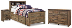 J&M Furniture - Ashley Furniture - Trinell Twin Bookcase Storage Bed, Dresser and Nightstand - Twin Bookcase Storage Bed, Dresser and Nightstand - B446B100