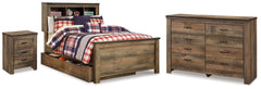 J&M Furniture - Ashley Furniture - Trinell Full Bookcase Storage Bed, Dresser and Nightstand - Full Bookcase Storage Bed, Dresser and Nightstand - B446B103