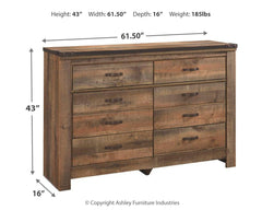 Trinell Twin Bookcase Bed, Dresser and 2 Nightstands