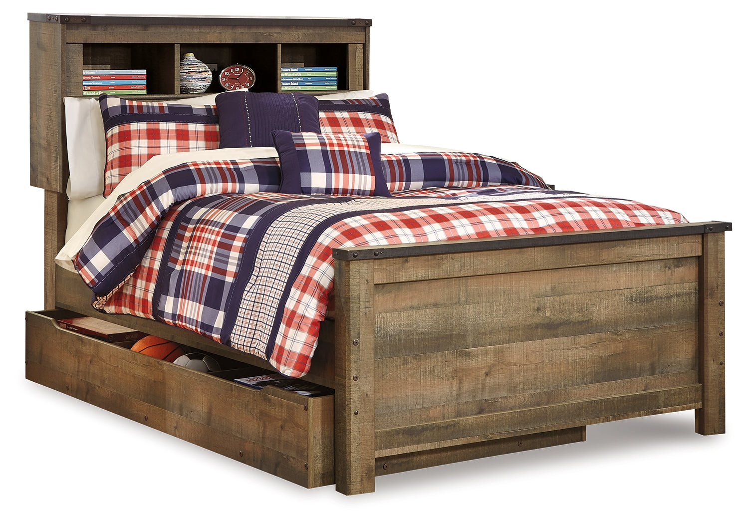 J&M Furniture - Ashley Furniture - Trinell Full Bookcase Bed with Storage - Full Bookcase Bed with Storage / Brown - B446B91