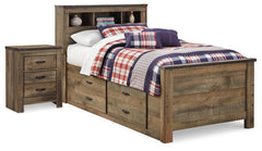 J&M Furniture - Ashley Furniture - Trinell Twin Panel Bed with Storage and Nightstand - Twin Panel Bed with Storage and Nightstand - B446B68