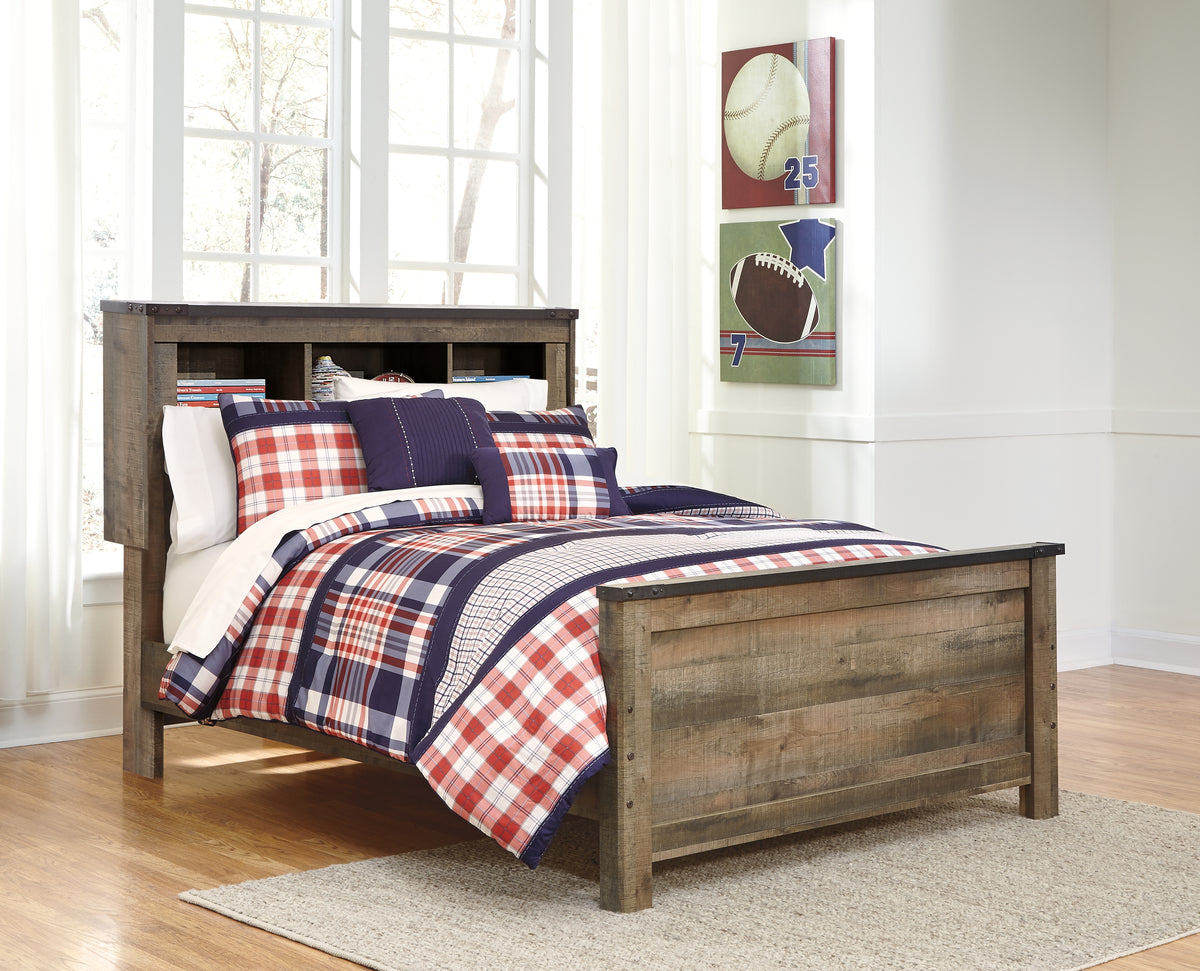 J&M Furniture - Ashley Furniture - Trinell Full Bookcase Panel Bed - Full Bookcase Panel Bed / Brown - B446B87