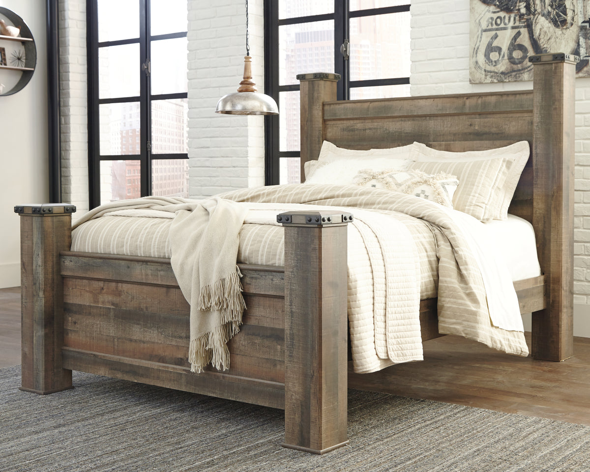 J&M Furniture - Ashley Furniture - Trinell Queen Poster Bed - Queen Poster Bed / Brown - B446B40
