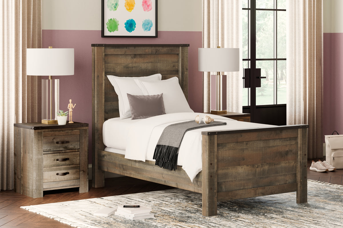 J&M Furniture - Ashley Furniture - Trinell Twin Panel Bed - Twin Panel Bed / Brown - B446B2