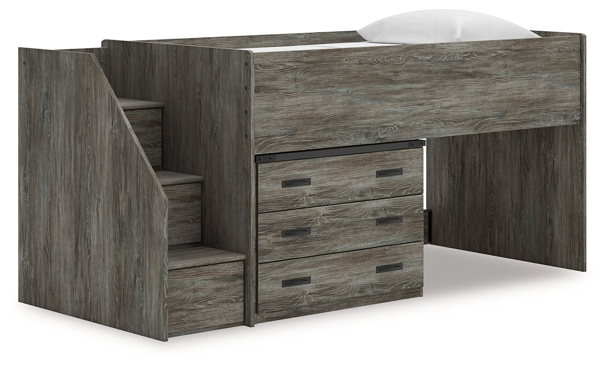 J&M Furniture - Ashley Furniture - Frandern Twin Loft Bed with Drawer Storage - Twin Loft Bed with Drawer Storage / Warm Gray - B4480B26