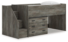 J&M Furniture - Ashley Furniture - Frandern Twin Loft Bed with Drawer Storage - Twin Loft Bed with Drawer Storage / Warm Gray - B4480B26