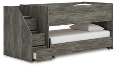 Frandern Twin Over Twin Loft Bed and Mattresses