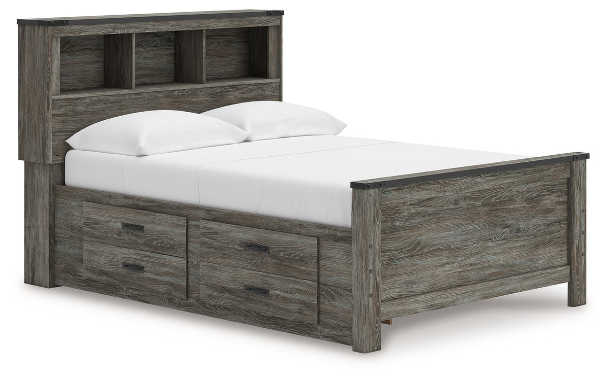 J&M Furniture - Ashley Furniture - Frandern Full Bookcase Panel Bed with Storage - Full Bookcase Panel Bed with Storage / Gray - B4480B9