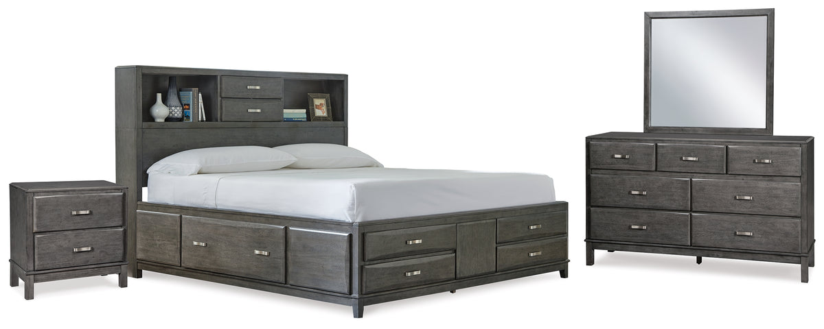 J&M Furniture - Ashley Furniture - Caitbrook Queen Storage Bed, Dresser, Mirror and Nightstand - Queen Storage Bed, Dresser, Mirror and Nightstand - B476B13