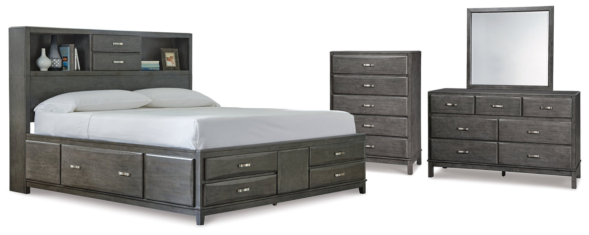 J&M Furniture - Ashley Furniture - Caitbrook California King Storage Bed, Dresser, Mirror and Chest - California King Storage Bed, Dresser, Mirror and Chest - B476B11