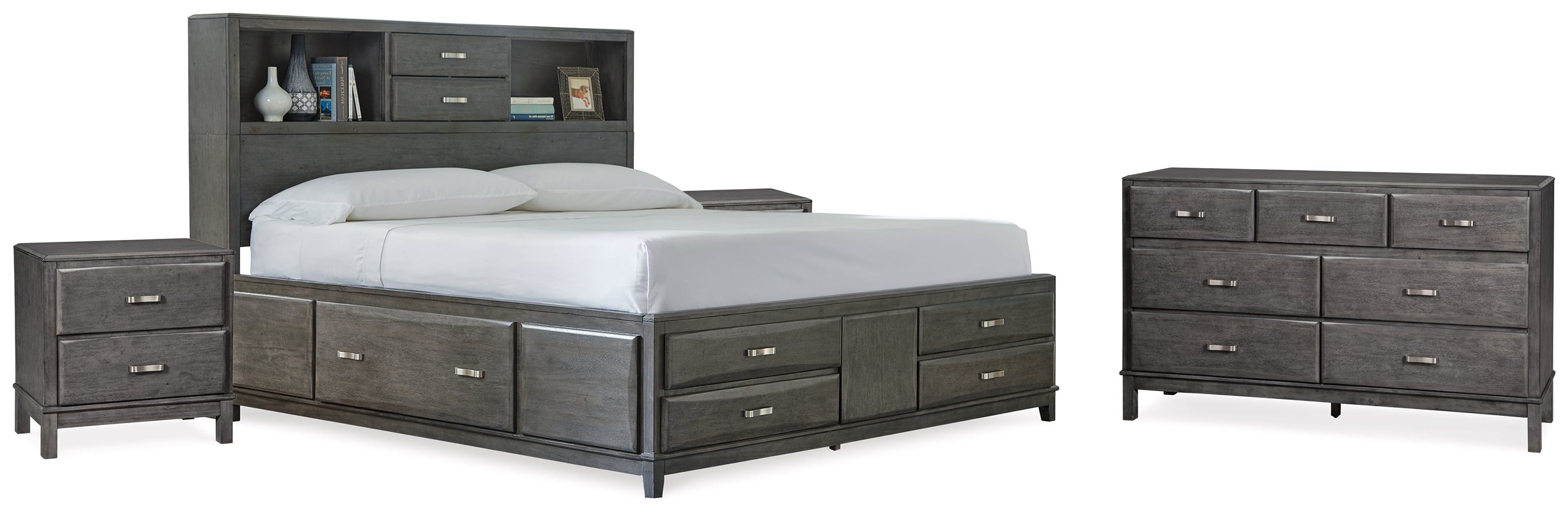 J&M Furniture - Ashley Furniture - Caitbrook King Storage Bed, Dresser and 2 Nightstands - King Storage Bed, Dresser and 2 Nightstands - B476B18