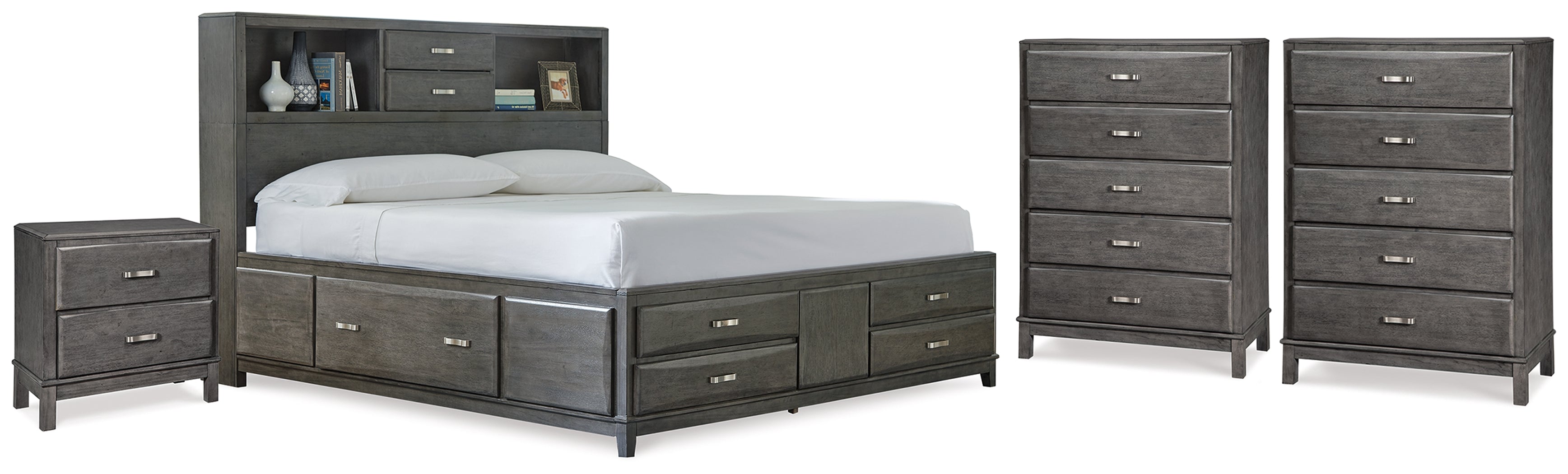 J&M Furniture - Ashley Furniture - Caitbrook Queen Storage Bed, 2 Chests and 2 Nightstands - Queen Storage Bed, 2 Chests and 2 Nightstands - B476B23
