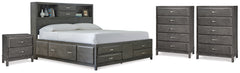 J&M Furniture - Ashley Furniture - Caitbrook Queen Storage Bed, 2 Chests and 2 Nightstands - Queen Storage Bed, 2 Chests and 2 Nightstands - B476B23