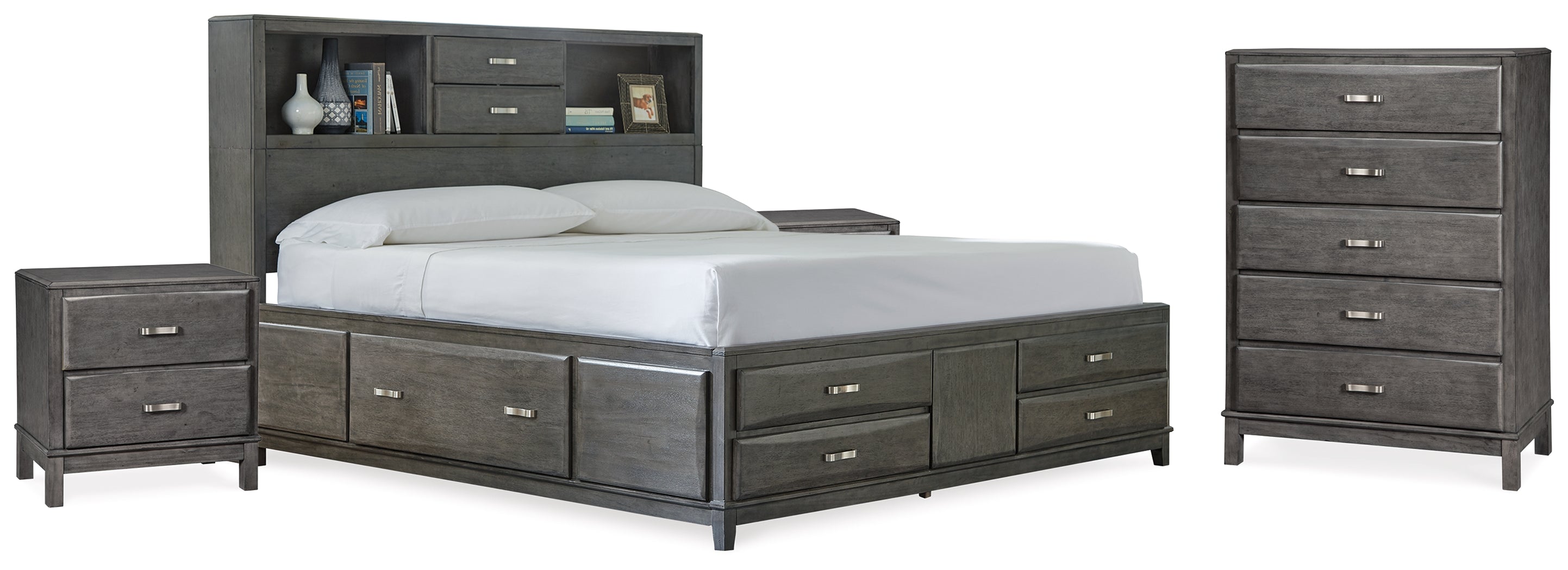 J&M Furniture - Ashley Furniture - Caitbrook King Storage Bed, Chest and 2 Nightstands - King Storage Bed, Chest and 2 Nightstands - B476B20