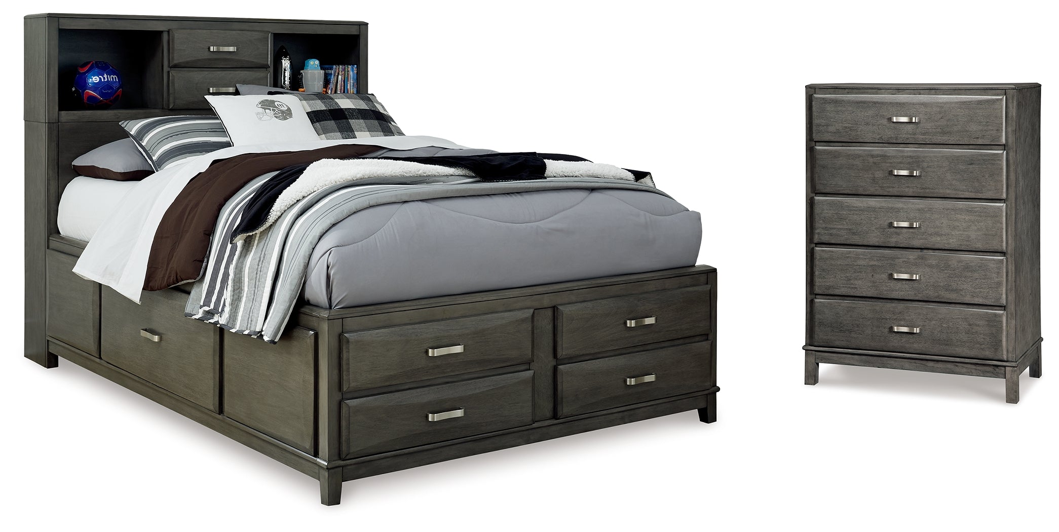 J&M Furniture - Ashley Furniture - Caitbrook Full Storage Bed and Chest - Full Storage Bed and Chest - B476B27