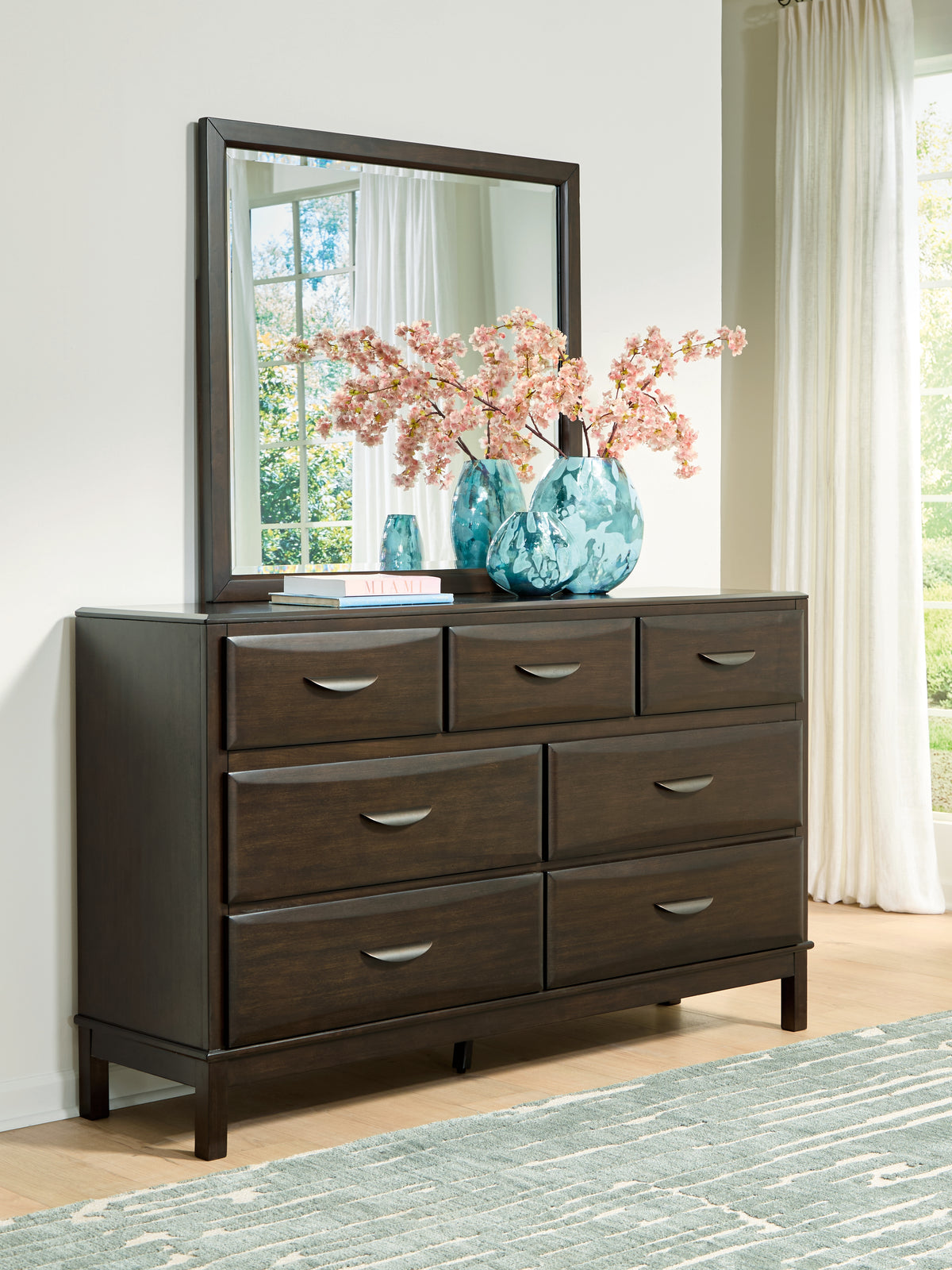 J&M Furniture - Ashley Furniture - Vanmore Dresser and Mirror - Dresser and Mirror / Dark Brown - B479B1