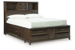 J&M Furniture - Ashley Furniture - Vanmore Full Storage Bed - Full Storage Bed / Dark Brown - B479B4