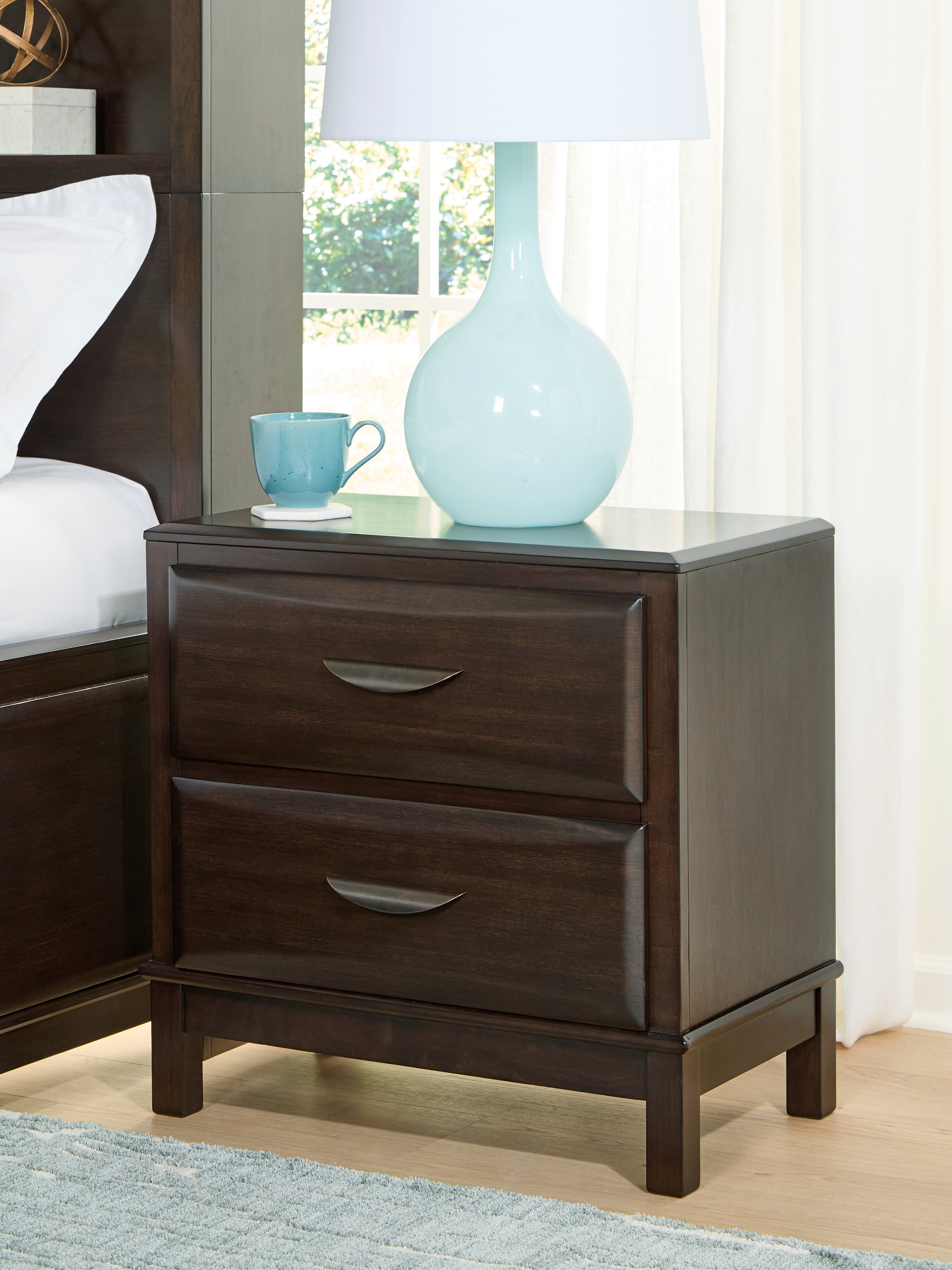 J&M Furniture - Ashley Furniture - Vanmore Nightstand - Two Drawer Night Stand / Dark Brown - B479-92
