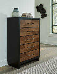J&M Furniture - Ashley Furniture - Kraeburn Chest of Drawers - Five Drawer Chest / Brown/Black - B496-46