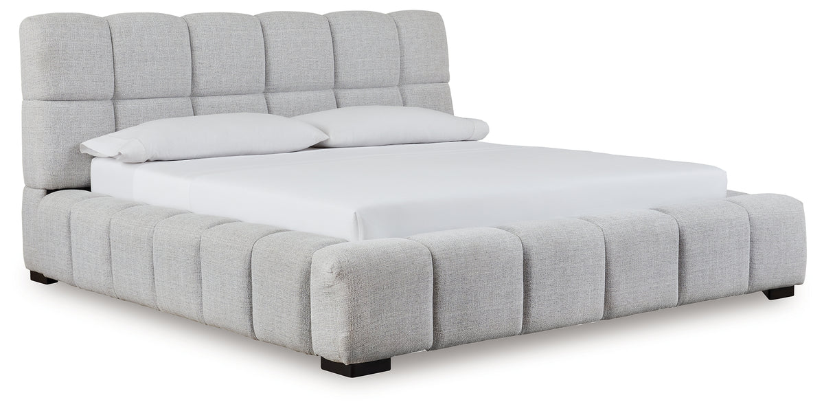 J&M Furniture - Ashley Furniture - Grendusk California King Upholstered Bed - California King Upholstered Bed / Light Gray - PCB584B3