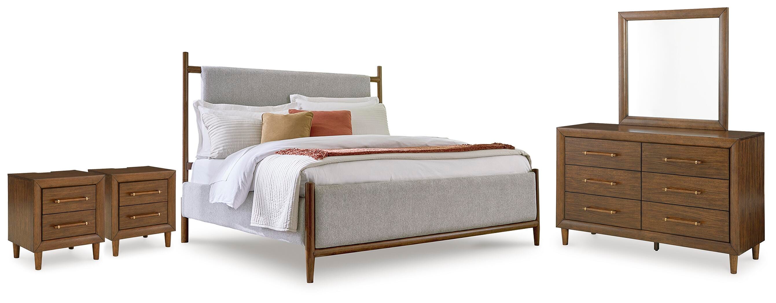 J&M Furniture - Ashley Furniture - Lyncott Queen Upholstered Bed, Dresser, Mirror and 2 Nightstands - Queen Upholstered Bed, Dresser, Mirror and 2 Nightstands - B615B14