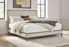 J&M Furniture - Ashley Furniture - Tomtyn King Upholstered Bed - King Upholstered Bed / Light Brown - B622B4