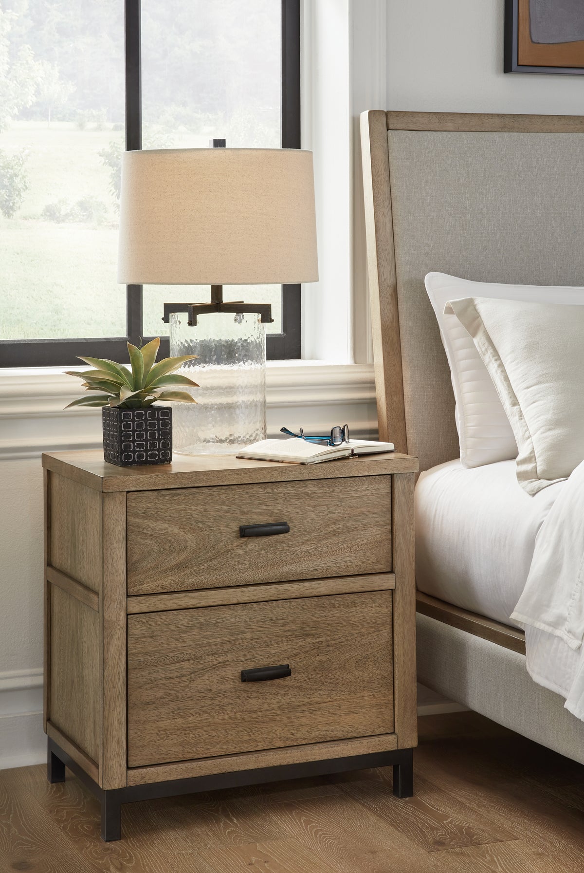 J&M Furniture - Ashley Furniture - Tomtyn Nightstand - Two Drawer Night Stand / Light Brown - B622-92