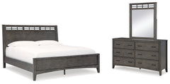 J&M Furniture - Ashley Furniture - Montillan King Panel Bed, Dresser and Mirror - King Panel Bed, Dresser and Mirror - B651B6