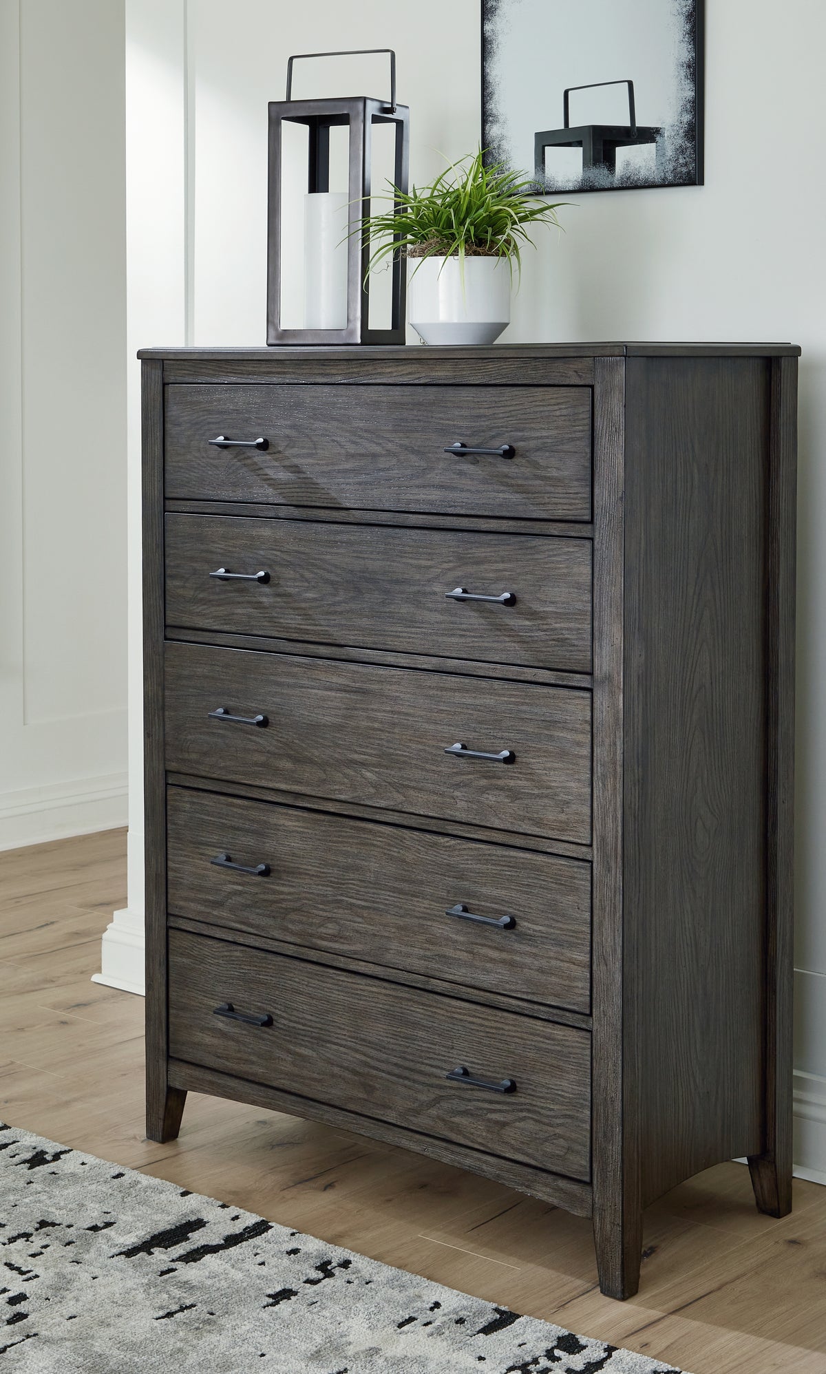 J&M Furniture - Ashley Furniture - Montillan Chest of Drawers - Five Drawer Chest / Grayish Brown - B651-46