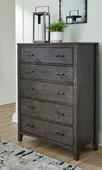 J&M Furniture - Ashley Furniture - Montillan Chest of Drawers - Five Drawer Chest / Grayish Brown - B651-46