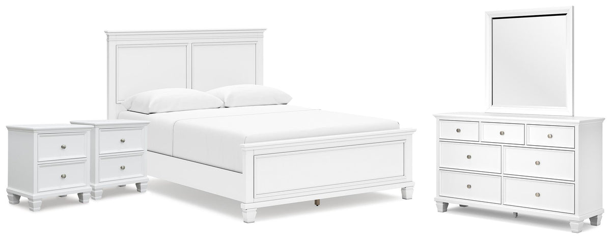 J&M Furniture - Ashley Furniture - Fortman Queen Panel Bed, Dresser, Mirror and 2 Nightstands - Queen Panel Bed, Dresser, Mirror and 2 Nightstands - B680B16
