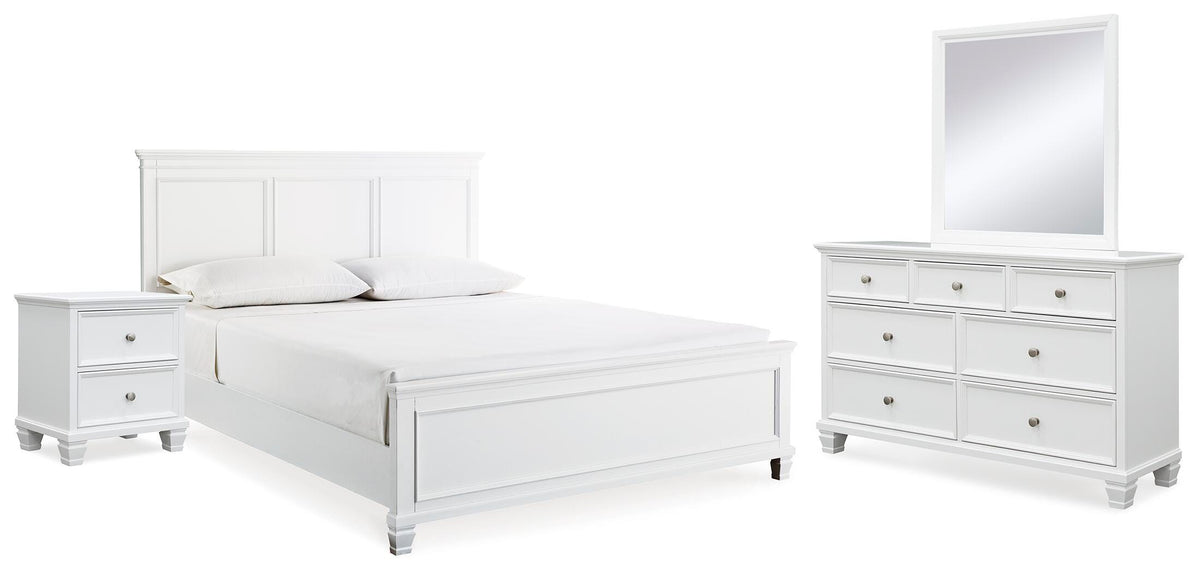 J&M Furniture - Ashley Furniture - Fortman King Panel Bed, Dresser, Mirror and Nightstand - King Panel Bed, Dresser, Mirror and Nightstand - B680B17