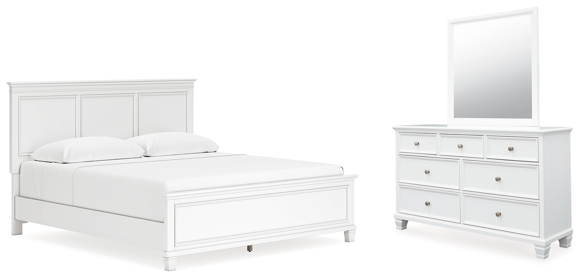 J&M Furniture - Ashley Furniture - Fortman King Panel Bed, Dresser and Mirror - King Panel Bed, Dresser and Mirror - B680B13
