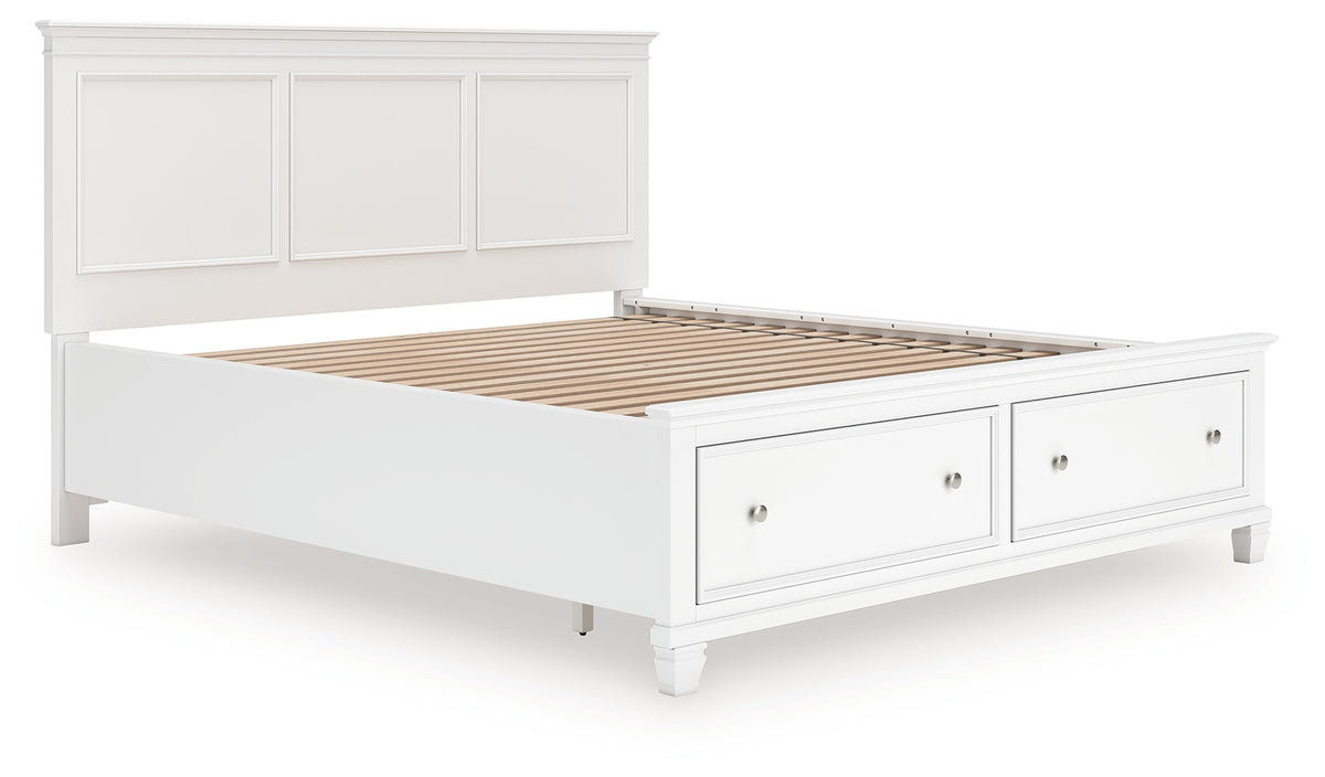 J&M Furniture - Ashley Furniture - Fortman California King Panel Storage Bed - California King Panel Storage Bed / White - B680B23
