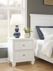 J&M Furniture - Ashley Furniture - Fortman Nightstand - Two Drawer Night Stand / White - B680-92