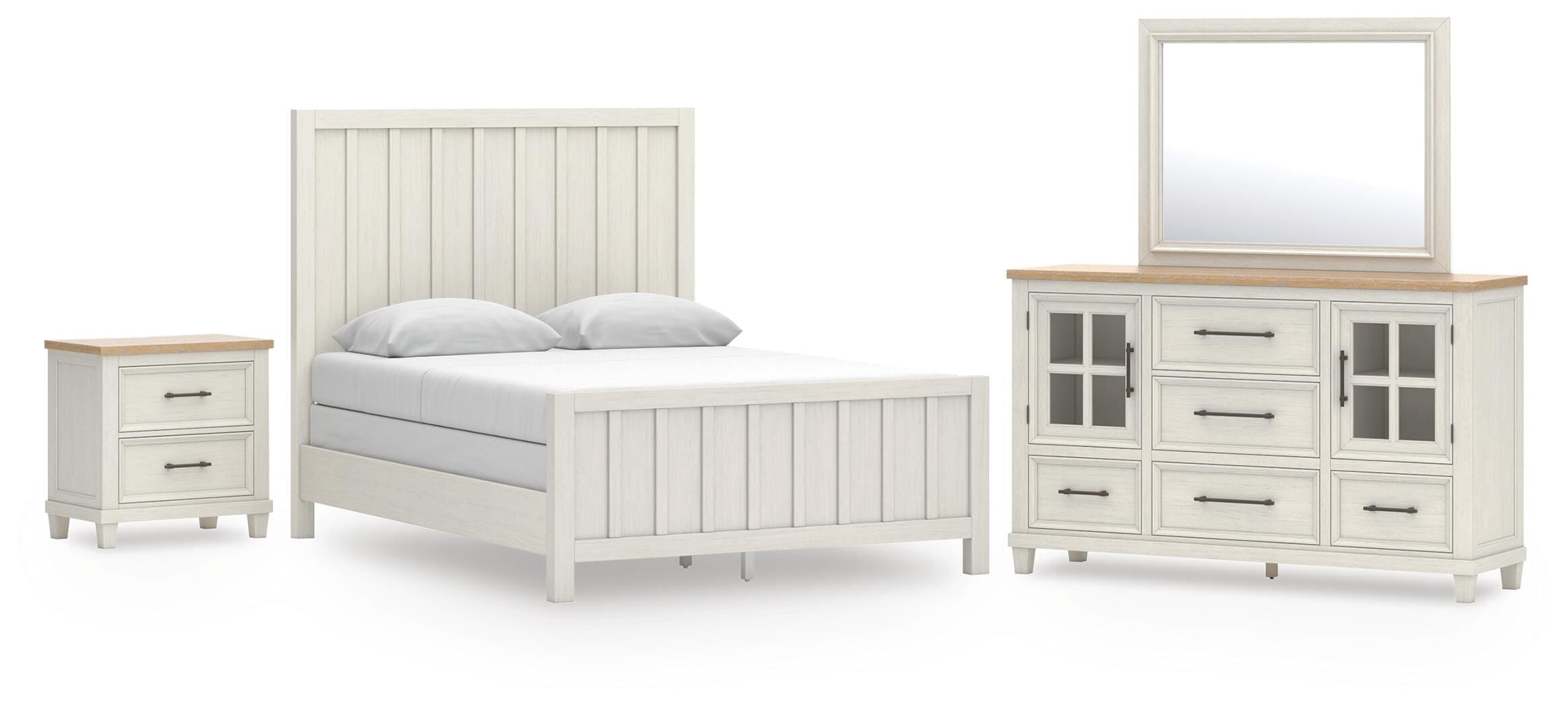 J&M Furniture - Ashley Furniture - Shaybrock Queen Panel Bed, Dresser, Mirror and Nightstand - Queen Panel Bed, Dresser, Mirror and Nightstand - B683B9