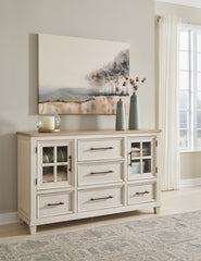 J&M Furniture - Ashley Furniture - Shaybrock Dresser - Dresser / Antique White/Brown - B683-31