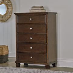 J&M Furniture - Ashley Furniture - Danabrin Chest of Drawers - Five Drawer Chest / Brown - B685-46