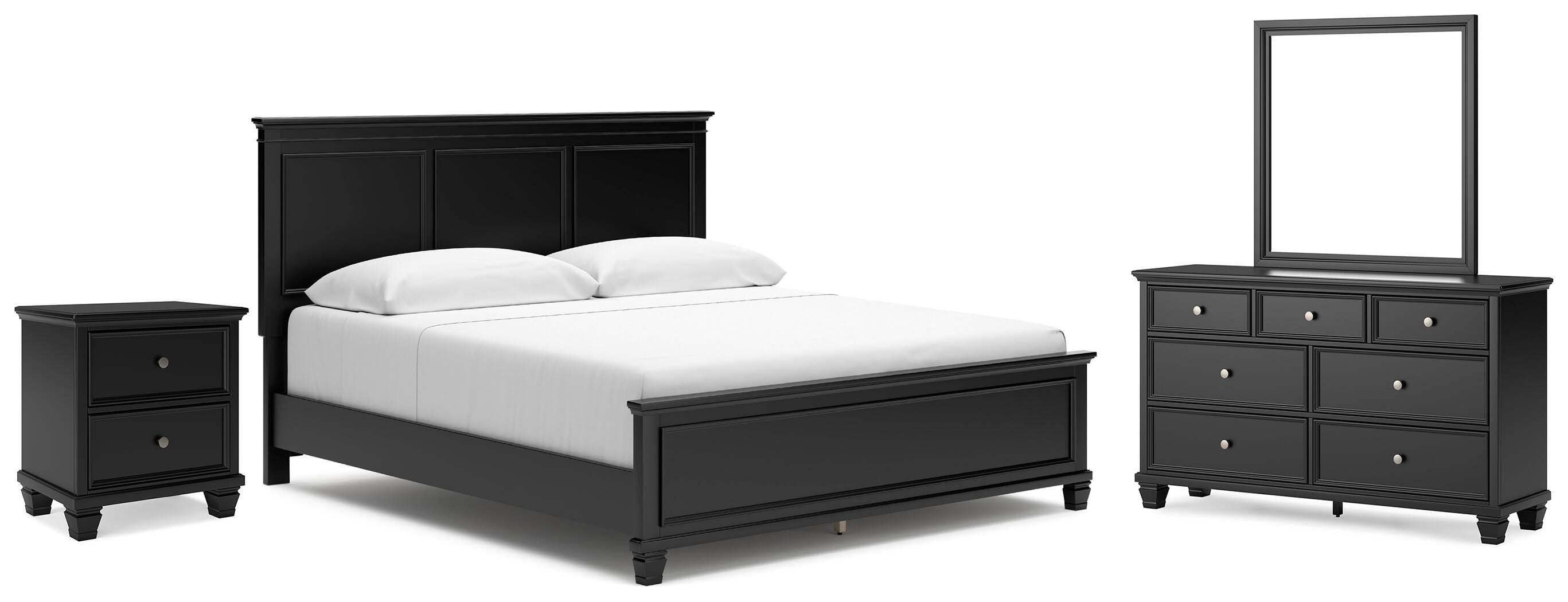 J&M Furniture - Ashley Furniture - Lanolee King Panel Bed, Dresser, Mirror and Nightstand - King Panel Bed, Dresser, Mirror and Nightstand - B687B31