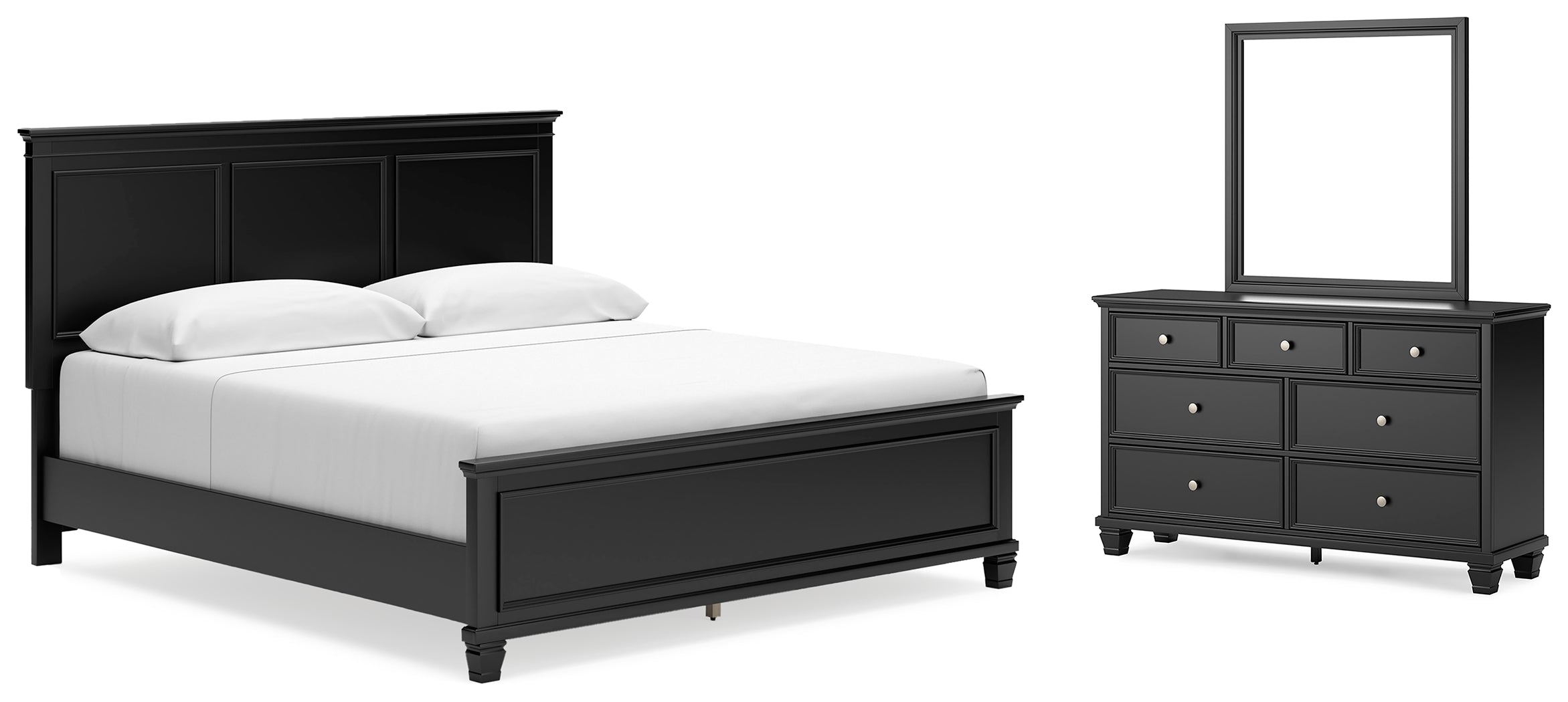 J&M Furniture - Ashley Furniture - Lanolee King Panel Bed, Dresser and Mirror - King Panel Bed, Dresser and Mirror - B687B13