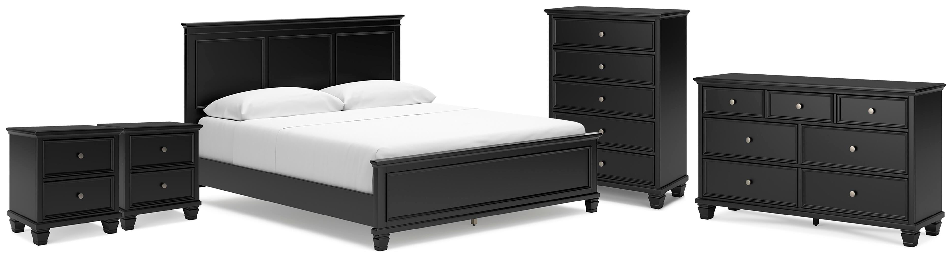 J&M Furniture - Ashley Furniture - Lanolee California King Panel Bed, Dresser, Chest and 2 Nightstands - California King Panel Bed, Dresser, Chest and 2 Nightstands - B687B32
